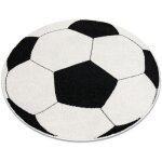 Rugsx - tapis silver cercle pi?ka football noir - blanc black cercle 120 cm