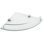 Aqualine - rumba - tablette d'angle en verre 25x25 cm, chrome / verre clair rb115