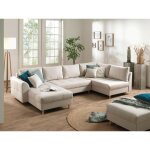 Lisa design - rune - canap panoramique - avec pouf d'appoint - 7 places - style scandinave - droit - ...