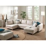 Lisa design - rune - canap panoramique avec pouf d'appoint - 7 places - style scandinave - gauche - ...