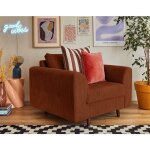 Lisa design - rune - fauteuil - en velours ctel - terracotta