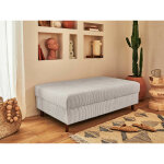 Lisa design ? pouf modulable en velours c�tel� 100% polyester ? gris clair ? dimensions l118 x h40 x ...