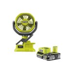 Pack ryobi ventilateur � pince 18v one + rcf18 - 0 - 1 batterie 2. 5ah - 1 chargeur rapide rc18120 - ...