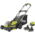 Ryobi - tondeuse pouss�e 18v brushless - coupe 40cm - 2 batteries 4, 0ah - 1 chargeur rapide - ry18lmx40c ...