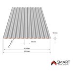 Bravo the smart solution - tle bac acier - toiture - couverture - plaque s18 galvanis dimensions 2000x883x0. ...