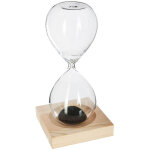 Pegane - sablier magn�tique en verre et bois - l. 6 x l. 6 x h. 15 cm