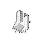Sabot de charpente  ailes intrieures (p x l x h x p) 70 x 70 x 155 x 2, 0 mm - al - si070155 - alsafix ...