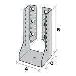 Simpson strong tie - sabot de charpente  ailes intrieures simpson - 100x200x76mm - p. 2mm - sai500 ...