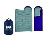 Sac de couchage � capuche, couette touristique 2 en 1, bleu