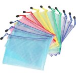 Sac de documents 12 pi�ces, dossier de documents a5, sac � fermeture �clair en pvc, poches transparentes ...