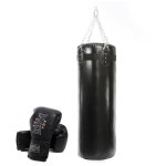 Sac de frappe 120 cm + gants de boxe boxeur agurris : pack d'entrainement complet