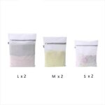 Sac  lavage du linge  mailles 6pcs blanc panier  linge