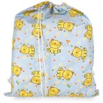 Sac de maternelle pierino taille large maxi cm. 45 x 60 ours en peluche dessin bleu clair