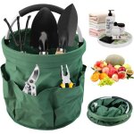 Sac � outils de jardin 17 l : sac � outils de jardin pliable en tissu oxford 600d, panier de jardin avec ...