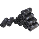 Sacs ramasse - crottes pour chiens, chats, animal domestique, noir, 12 rouleaux (180 sacs en total)
