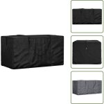 Sac de rangement pour coussins de jardin noir 150x75x75 cm pe - sac de rangement ext�rieur - housse de ...