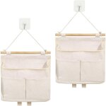Sac rangement suspendu, 3 pcs sac de rangement mural avec 3 poches organisateur poche suspendu et crochet ...