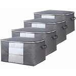 Sac de rangement vetement lot de 4, grande non - tiss� sac de rangement sous lit avec poign�e pour couette ...