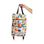 Sac de shopping convertible en chariot - grandes fleurs - multicolore - h 59 x l 39 x p 14 cm - livraison ...
