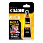 Colle transparente pour cuir et caoutchouc, 30ml sader