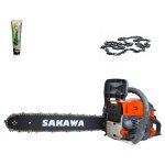 Sakawa - trononneuse moteur 58cc 18' + huile 2 temps 125ml + chanes