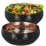 Saladier, lot de 2, design martel�, � 13 cm, acier inoxydable, service et salades, plat de cuisine arrondi, ...