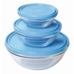 Saladier - duralex - lys - verre tremp� - 0, 9l - couvercle en poly�thyl�ne sans bpa