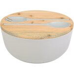 Saladier en fibre de bambou avec ensemble de serveurs - grands bols de m�lange de 9, 8 pouces salade ...