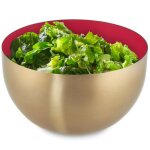 Saladier, inox, 1 litre, mlangeur rond pour cuisiner et servir, diamtre 15 cm, cul de poule, rouge ...