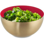 Saladier, inox, 2 litres, mlangeur rond pour cuisiner et pour le service, diamtre 20 cm, rouge - or ...