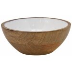 Aubry gaspard - saladier en manguier et r�sine blanche diam�tre 18 cm