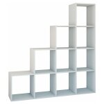 Hucoco - salerno - etagre escalier contemporaine 10 niches / casiers / cubes 30x153x153 cm - bibliothque ...