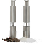 Salière, poivrier, lot de 2, manuel, moulin à sel, poivre, Épices, inox meule céramique réglable, argenté ... Salière, poivrier, lot de 2, manuel, moulin à sel, poivre, Épices, inox meule céramique réglable, argenté ...