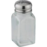 Salire ou poivrire de cuisine ou table en verre avec couvercle en acier inoxydable, capacit de 75 ...