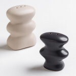 Sklum ? sali�res et poivri�res en c�ramique ? gris anthracite et marron sable ? design moderne et minimaliste ...