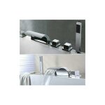 Senderpick ? mitigeur de baignoire en laiton massif ? finition chrome ? 5 trous ? valve en c�ramique ...