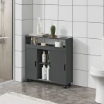 [en. casa] - meuble de salle de bain lumijoki  portes coulissantes gris fonc