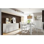 Salle  manger complte easy blanc laqu - avec