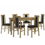 Salle � manger compl�te victorville 293, sonoma ch�ne, 78x80x140cm, diam�tre: 0, nombre de chaises: 6, ...