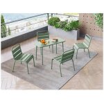 Salle � manger de jardin pour enfants en m�tal - une table et 4 chaises empilables - vert amande - popayan ...
