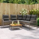 Vidaxl - salon de jardin 2 pcs avec coussins gris rsine tresse