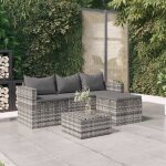 Vidaxl - salon de jardin 3 pcs avec coussins gris r�sine tress�e