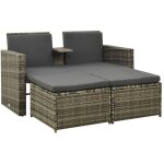 Salon de jardin 3 pcs avec coussins r�sine tress�e gris vidaxl