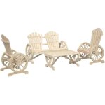Vidaxl ? salon de jardin 4 pcs en bois de sapin massif ? 2 chaises adirondack 2 places ? table basse ...