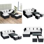 Vidaxl - salon de jardin 4 pcs avec coussins résine tressée noir - canapé d'angle - salon de jardin - ... Vidaxl - salon de jardin 4 pcs avec coussins résine tressée noir - canapé d'angle - salon de jardin - ...