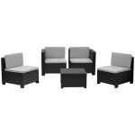 Pegane - salon de jardin 4 places modulable en résine tressée coloris anthracite ( table basse + 4 fauteuils ... Pegane - salon de jardin 4 places modulable en résine tressée coloris anthracite ( table basse + 4 fauteuils ...