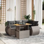 Vidaxl - salon de jardin 5 pcs avec coussins gris r�sine tress�e