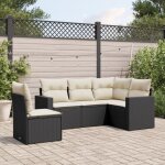 Vidaxl - salon de jardin 5 pcs avec coussins noir r�sine tress�e