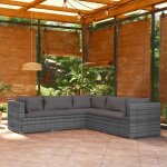 Vidaxl - salon de jardin 5 pcs avec coussins r�sine tress�e gris