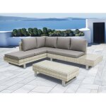Salon de jardin 5 personnes gris - salon de jardin avec transat rglable - salon de jardin en rsine ...